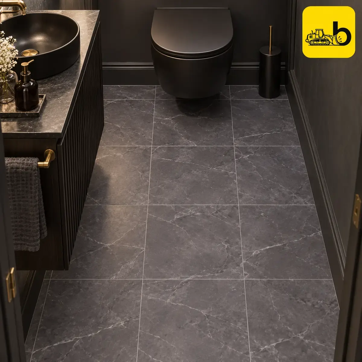 NITCO CRUST EBON Satin Matte Ceramic Floor Tile 300 × 300 mm