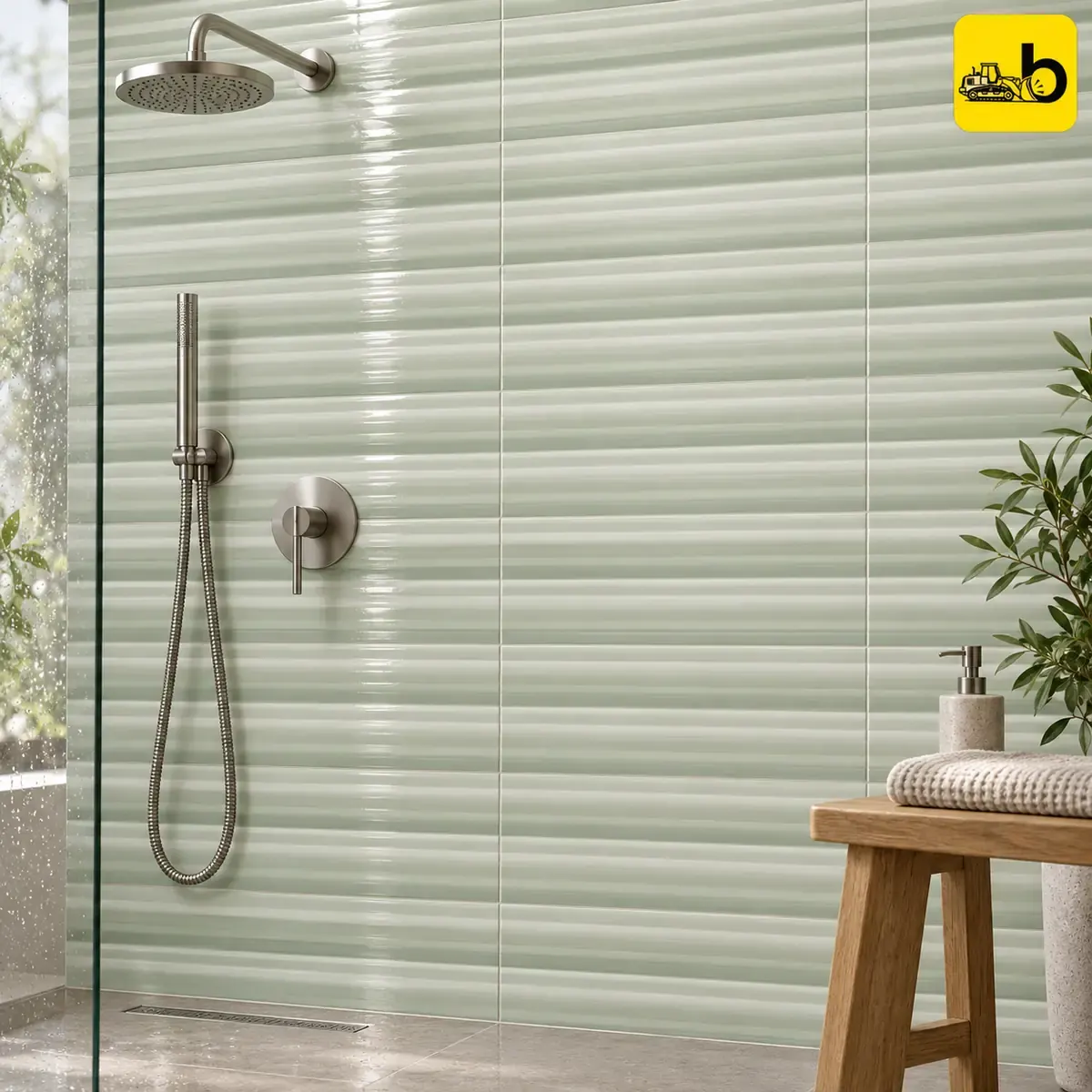 NITCO AQUA GREEN Glossy Ceramic Wall Tile 300 × 450 mm