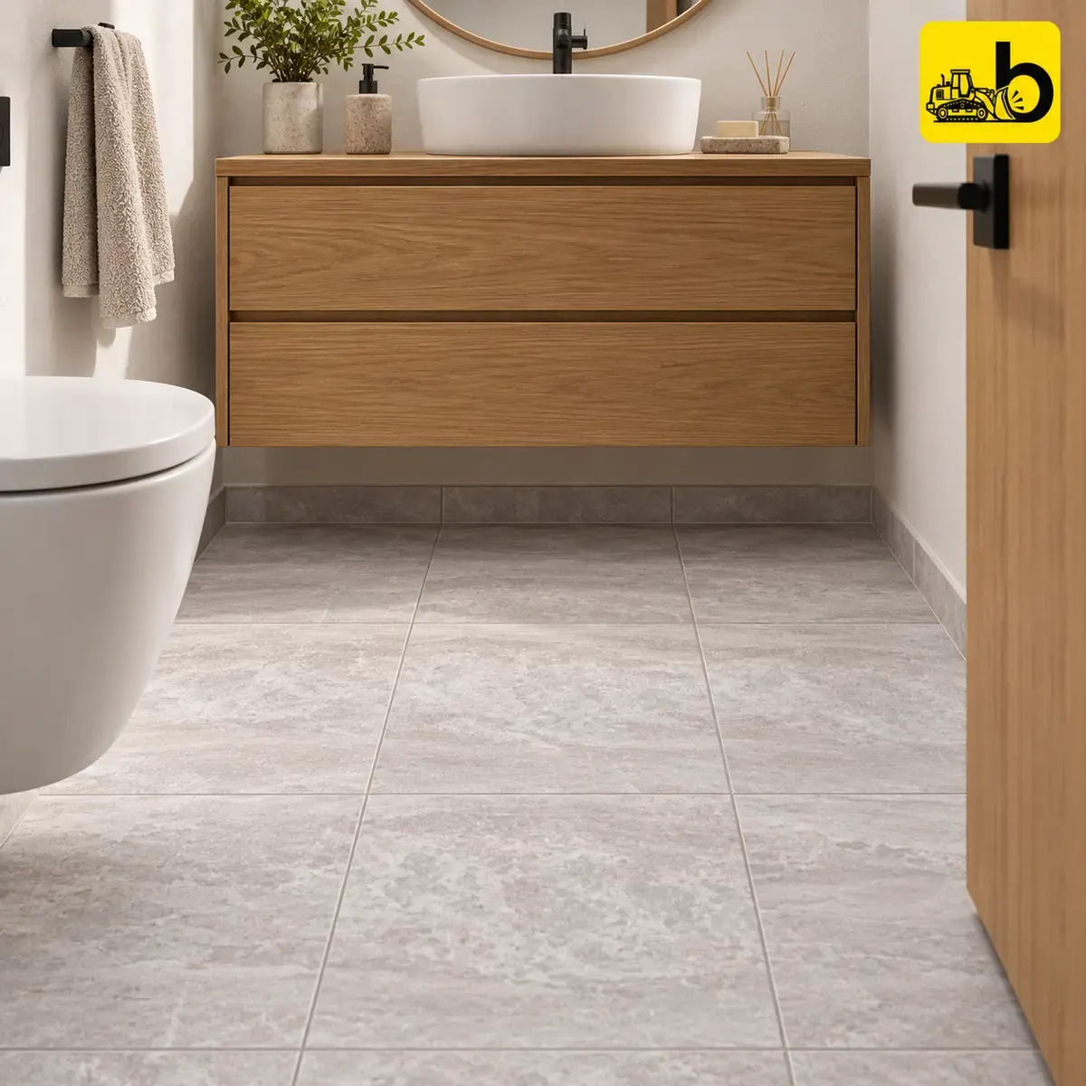 NITCO CRUST SWEDEN GREY Satin Matte Ceramic Floor Tile 300 × 300 mm