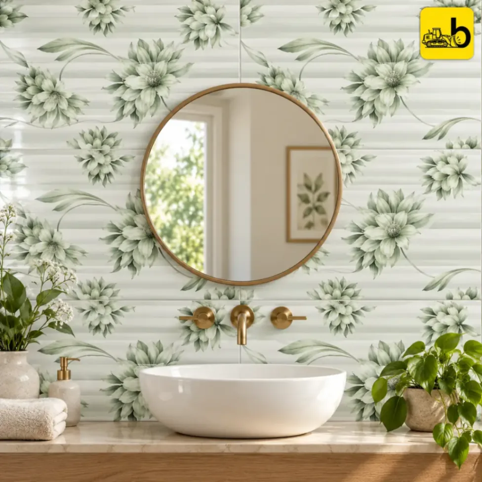 NITCO AQUA GREEN DECOR Glossy Ceramic Wall Tile 300 × 450 mm