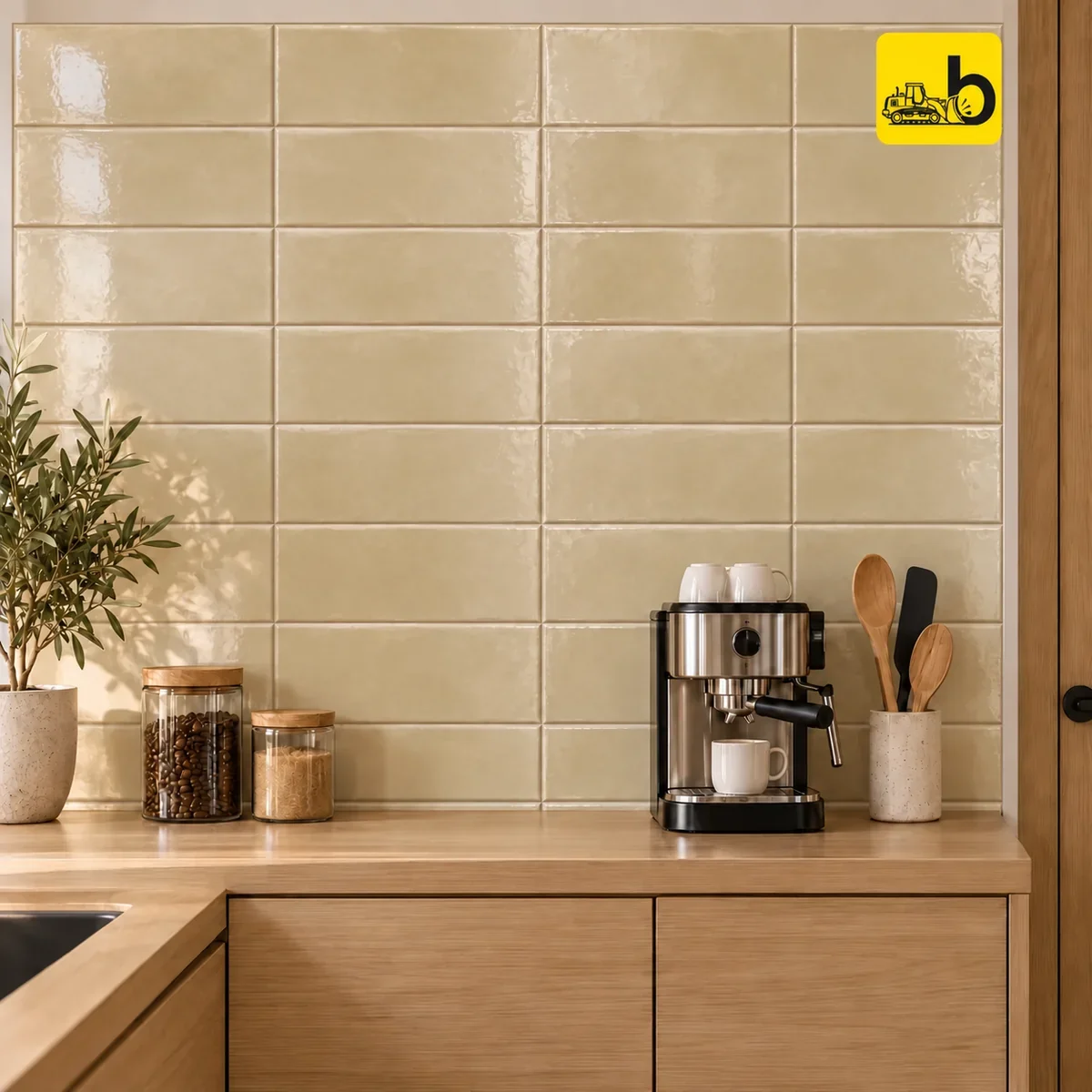 NITCO OLIVE LT Glossy Ceramic Wall Tile 300 × 600 mm