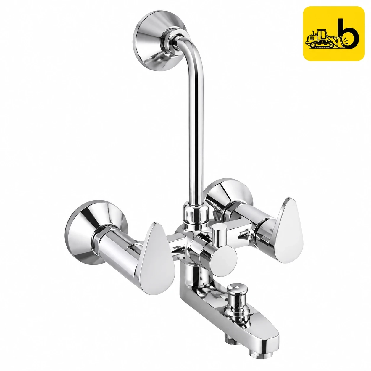 Johnson Bathware Arc Wall Mixer 3 in 1 with Bend - T6723CB - Chrome