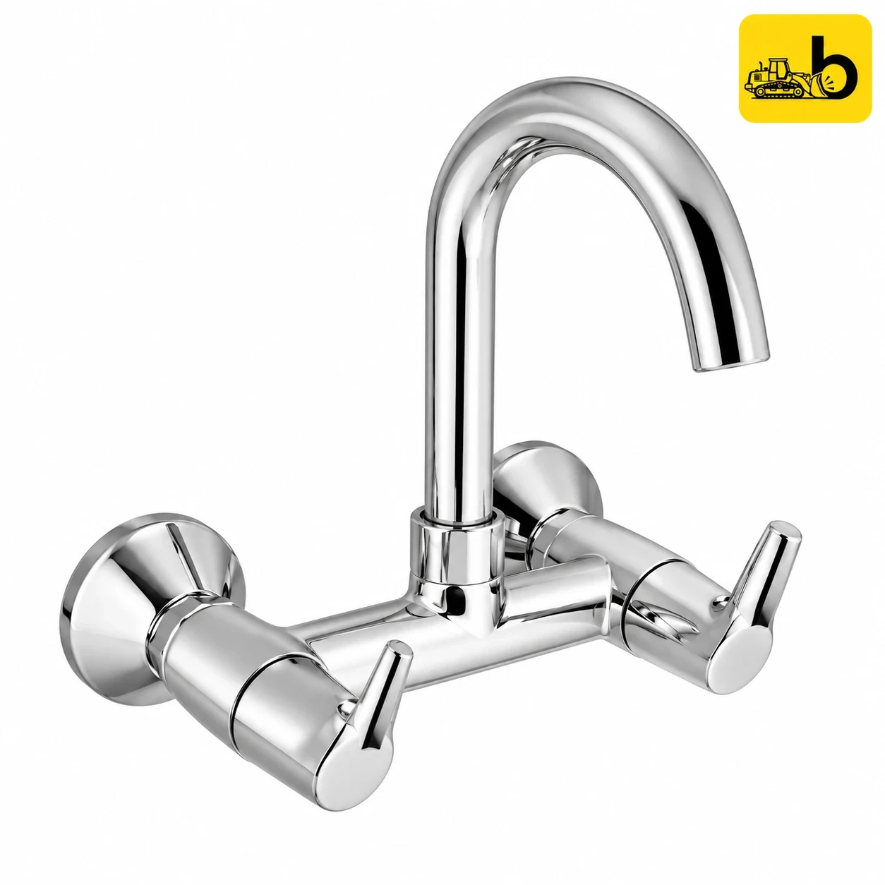 Johnson Bathware Sigma Wall Mounted Sink Mixer with Swivel Spout - T5320C - Chrome