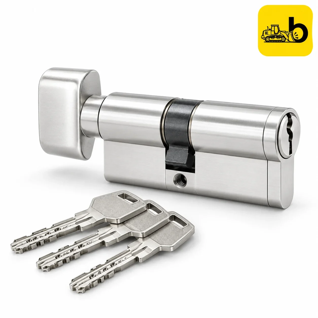 Dorset CL404 Computerized Key Euro Profile Cylinder - Key and Knob, 80 mm