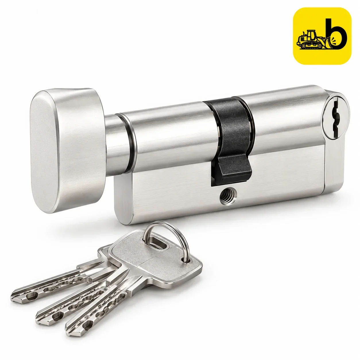Dorset CL415 Computerized Key Euro Profile Cylinder - Key and Knob, 90 mm