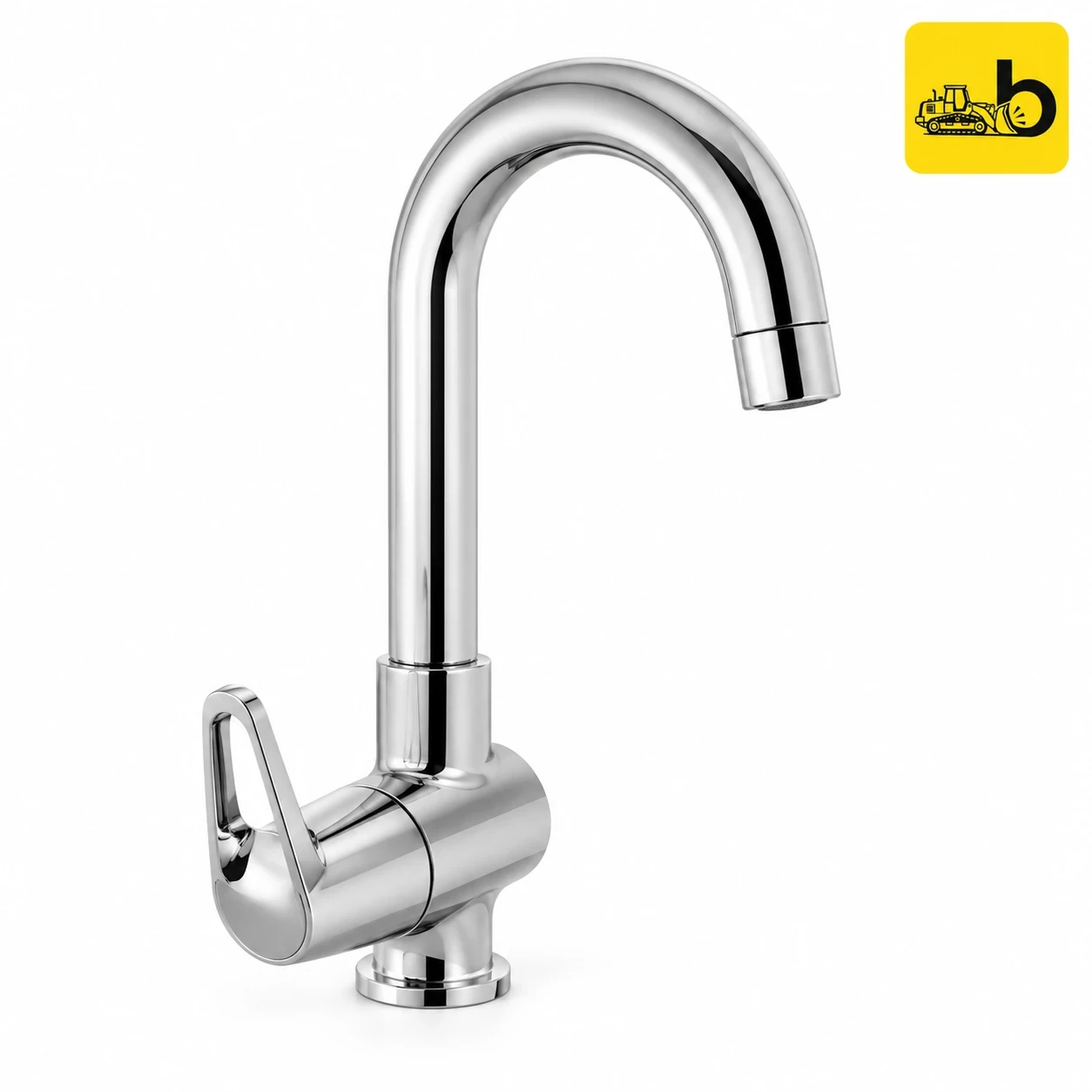 Johnson Bathware Sigma Floor Mounted Swan Neck Pillar Cock - T5304C - Chrome