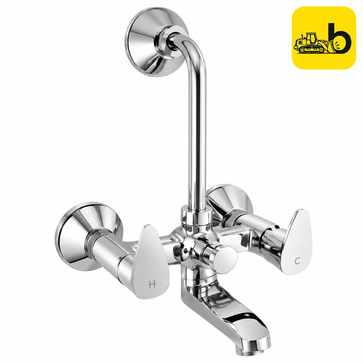 Johnson Bathware Arc Wall Mixer 2 in 1 with Bend - T6721CB - Chrome